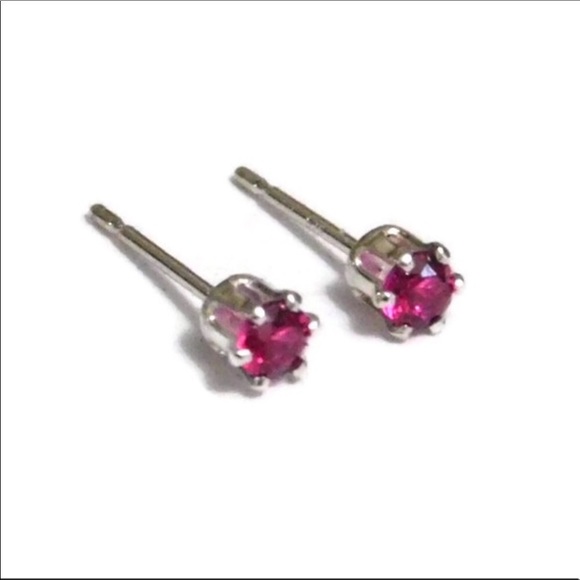 Hand crafted dainty ruby studs - Picture 9 of 16